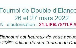 20ème Tournoi de Doubles d'Elancourt